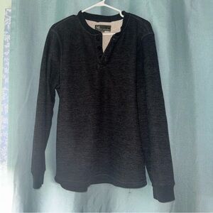 Dark Gray Henley Pullover Long Sleeve Shirt